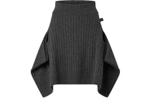 LOUIS VUITTON FW22 Knit Long Skirt Women's Gray