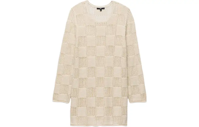 Vans Lily Long Sleeve Knit Dress Long Sleeved Dress Women's Beige