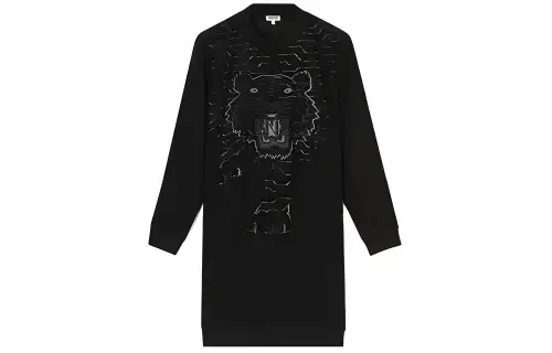 KENZO SS21 Long Sleeved Dress Women's Black
