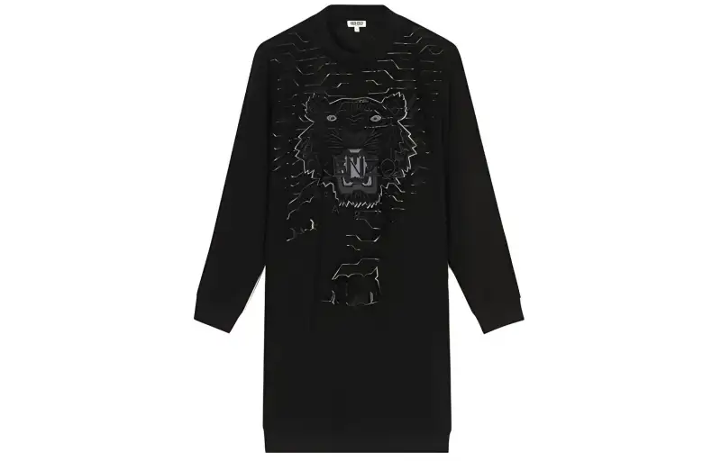 KENZO SS21 Long Sleeved Dress Women's Black