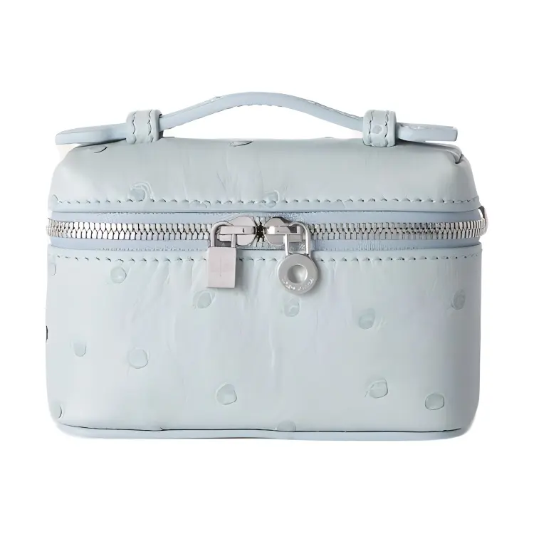 Loro Piana ExtraPocket Ostrich Leather Handbag Women's Mint Blue