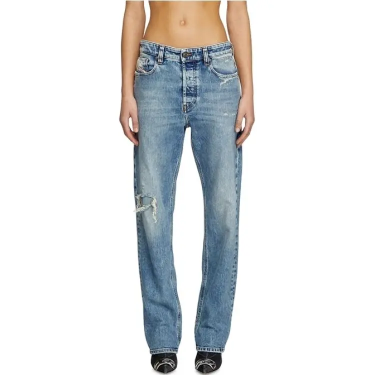 DIESEL Jeans Women's Blue Moderate Straight Fit Pants