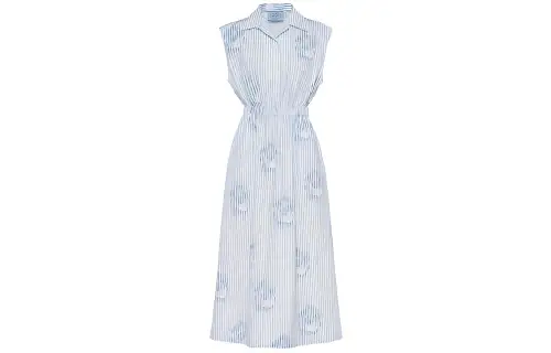 PRADA Sleeveless Dresses Women's Blue Moderate Long