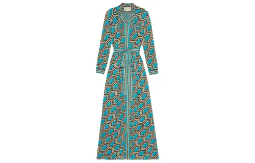 GUCCI Epilogue Collection SS21 Long Sleeved Dress Women's Green