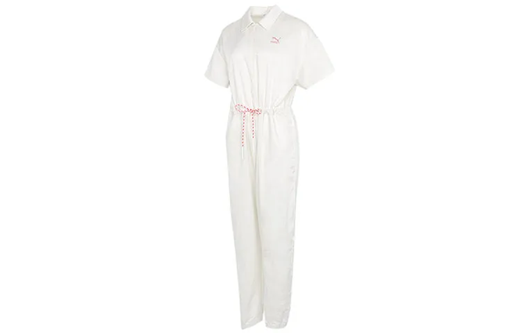 PUMA Jumpsuits Women's White Moderate Straight Fit Pants