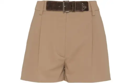 Prada Gabardine belted shorts