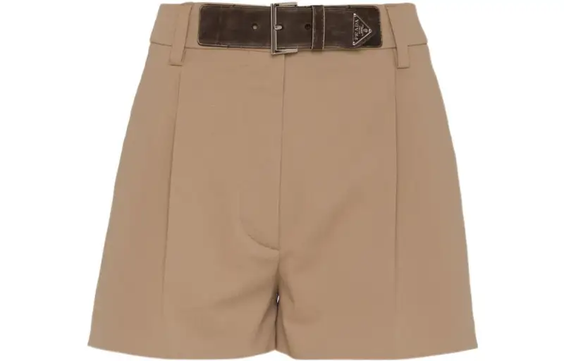 Prada Gabardine belted shorts