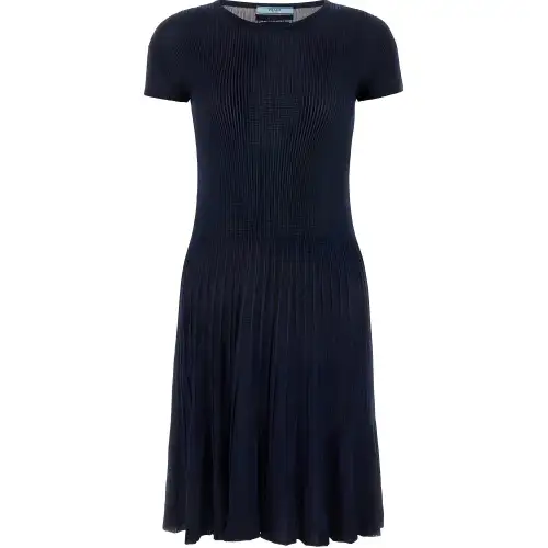 PRADA Short Sleeved Dress Women's Blue