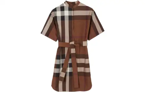 Burberry FW22 Short Sleeved Dress Women's Khaki