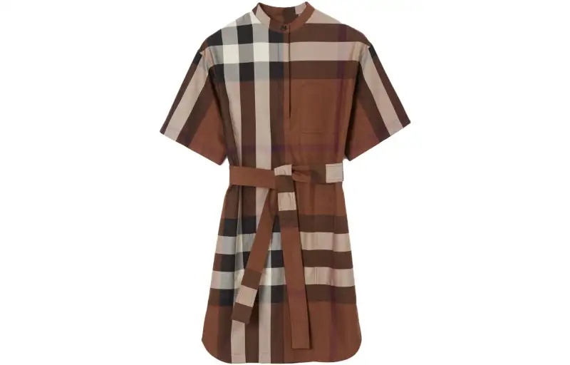 Burberry FW22 Short Sleeved Dress Women's Khaki