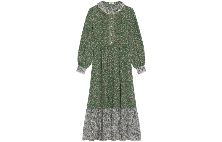 CELINE FW21 Long Sleeved Dress Women's Green