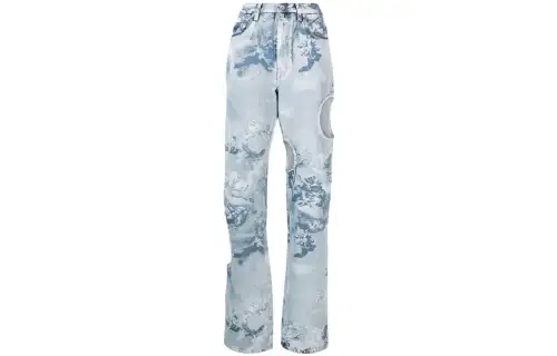 OFF WHITE Cut out Detail Denim Jeans