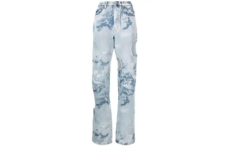 OFF WHITE Cut out Detail Denim Jeans