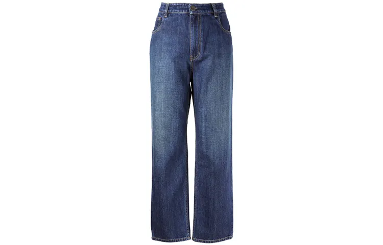 PRADA Jeans Women's Blue Moderate Straight Fit Pants
