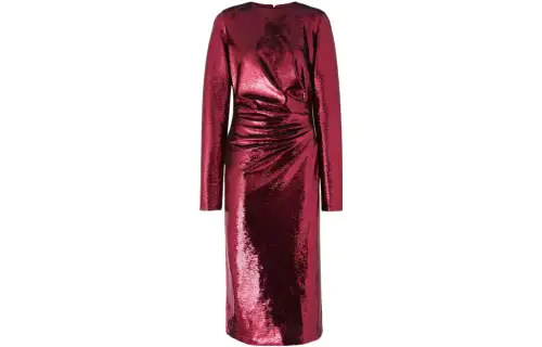 Burberry Aurora Gathered-detail Sequin Midi Dress