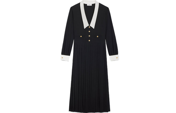 CELINE FW21 Long Sleeved Dress Women's Black
