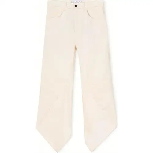 LOEWE SS22 Denim Trousers Women's Ecru