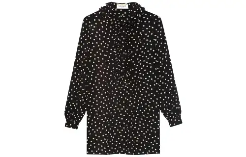 SAINT LAURENT SS21 Long Sleeved Dress Women's Black