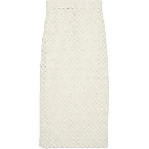 GUCCI SS23 Knit Long Skirt Women's White