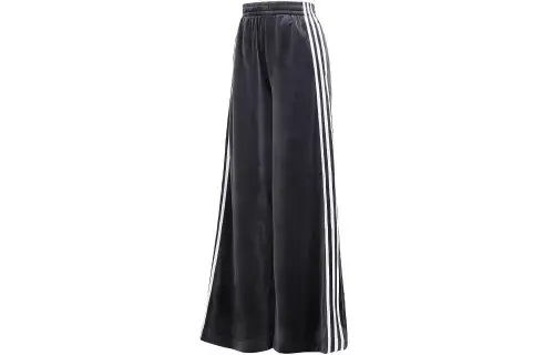Adidas Originals Velvet Loose Track Pants Knitted Sweatpants Women's Black