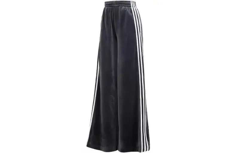 Adidas Originals Velvet Loose Track Pants Knitted Sweatpants Women's Black