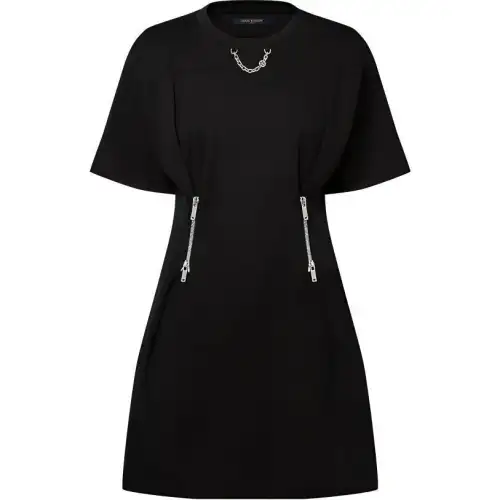 LOUIS VUITTON Short Sleeved Dress Women's Black