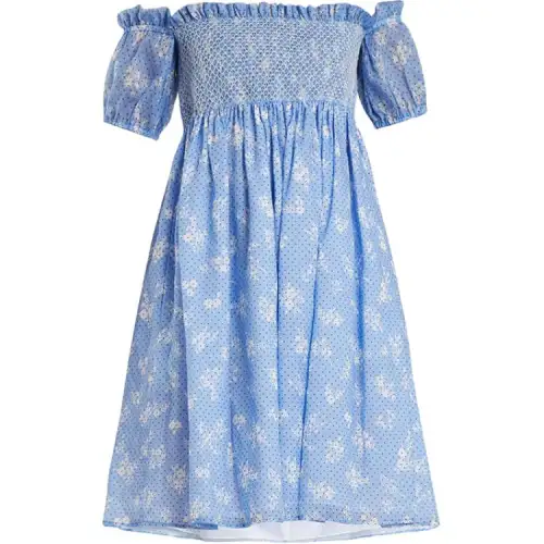 MIU MIU SS23 Short Sleeved Dress Women's Blue