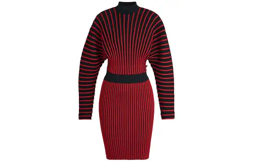 LOUIS VUITTON Long Sleeved Dress Women's Red