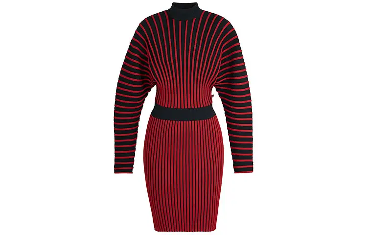LOUIS VUITTON Long Sleeved Dress Women's Red
