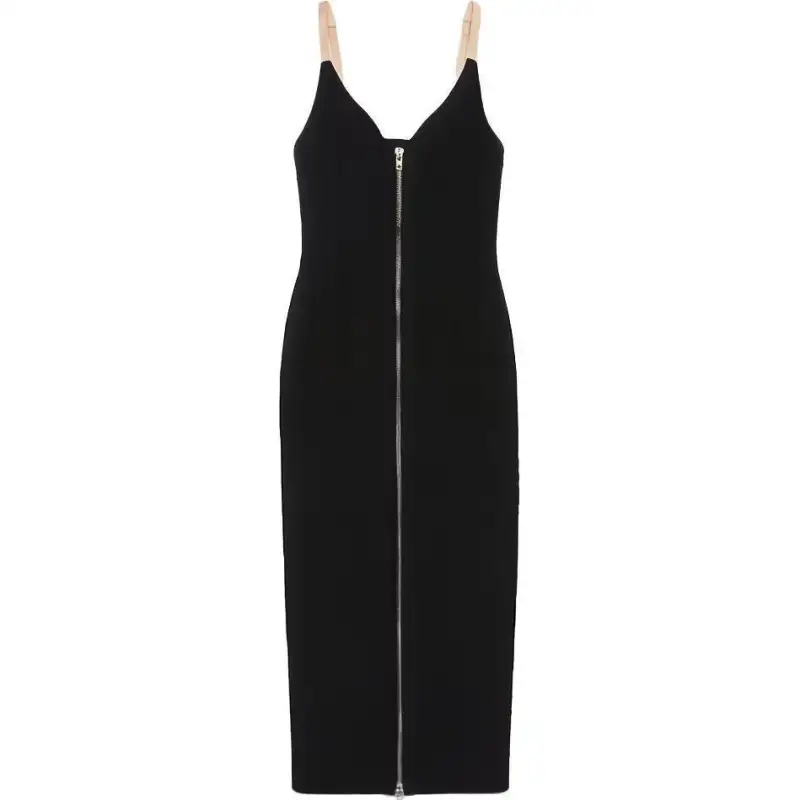 【Previous Season】V-neck stretch wool dress