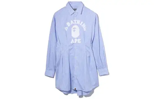 A BATHING APE Long Sleeved Dresses Women's Square Collar Mid Length