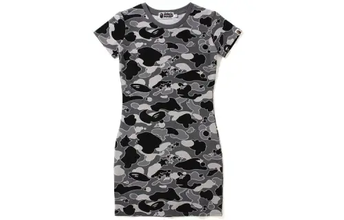 A BATHING APE Bape Short Sleeved Dresses Women's Crew Neck