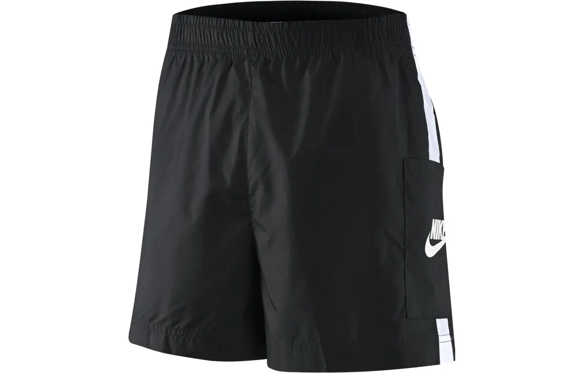 Nike Women'ss Logo Print Woven Shorts Black