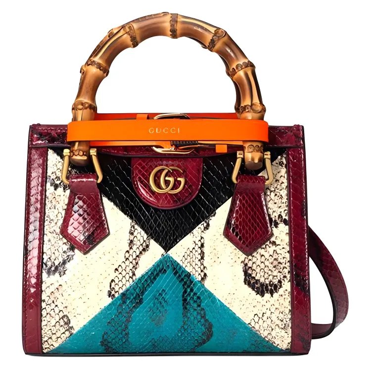 GUCCI Diana Python Skin Shoulder Bag, Crossbody Bag, Handbag Mini Women's Multicolor