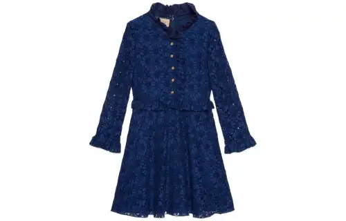 GUCCI FW22 Long Sleeved Dress Women's Blue