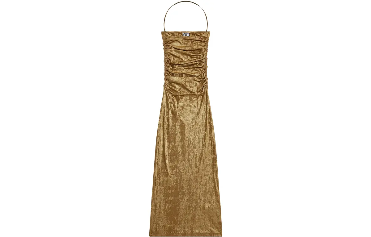 DIESEL FW22 Sleeveless Dress Women's Gold Brown