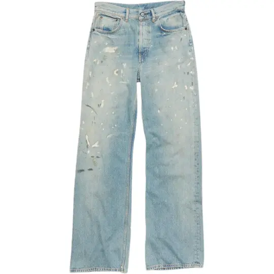 Acne Studios Wide Leg Distressed Jeans