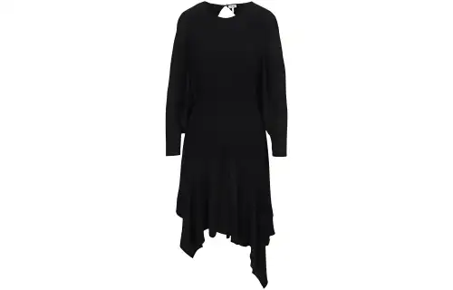 LOEWE Long Sleeved Dresses Women's Black Crew Neck Moderate