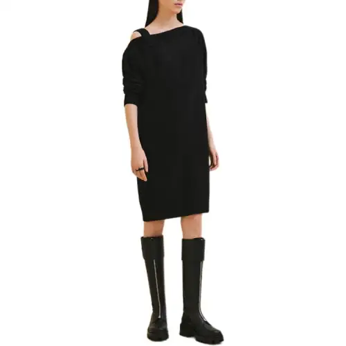 HERMES FW24 Long Sleeved Dress Women's Black