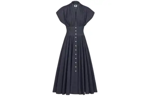 DIOR SS24 Short Sleeved Dress Women's Dark Blue