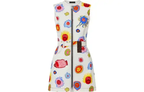 LOUIS VUITTON x Yayoi Kusama SS23 Sleeveless Dress Women's White