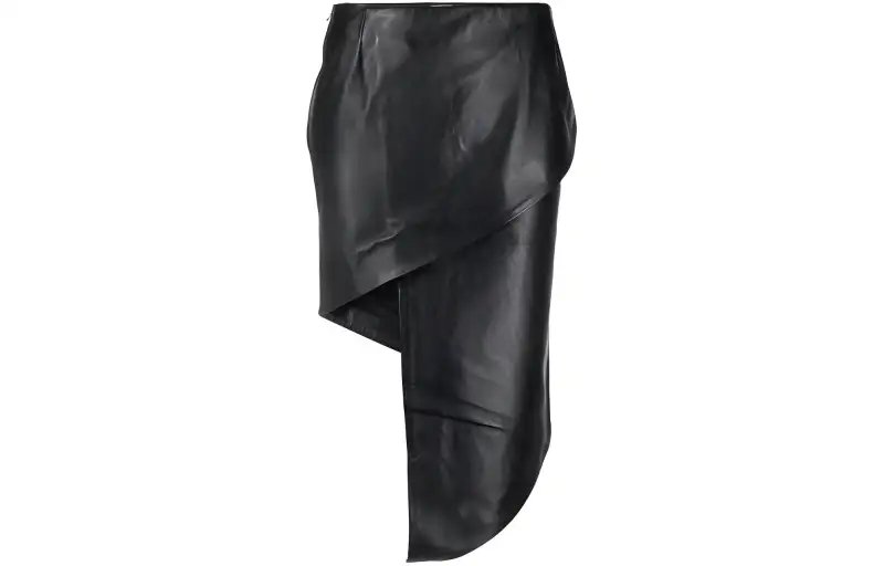 Vetements Asymmetric Leather Miniskirt