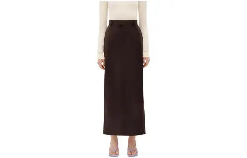Bottega Veneta FW22 Leather Long Skirt Women's