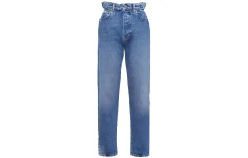MIU MIU Jeans Women's Blue Moderate Straight Fit Pants