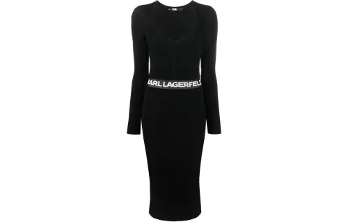 Karl Lagerfeld / Karl Lagerfeld Jeans logo-print ribbed dress