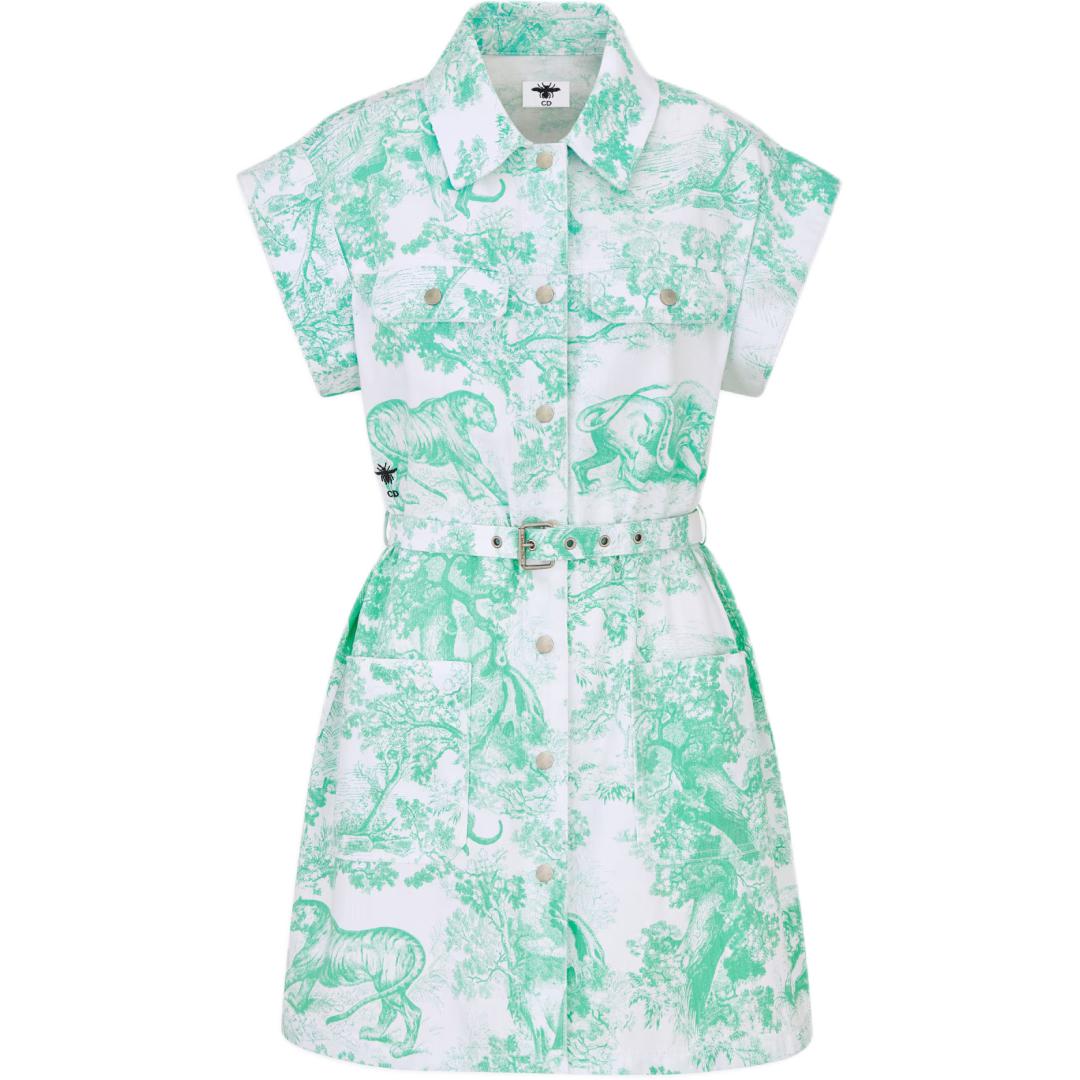 DIOR DIORIVIERA SS24 Short Sleeved Dress Women's Sea Blue