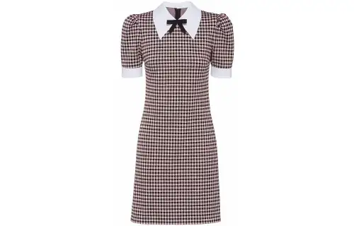 MIU MIU SS22 Short Sleeved Dress Women's Brown
