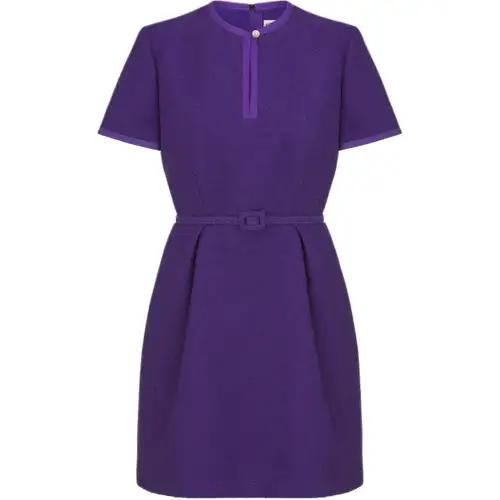 DIOR FW24 Short Sleeved Dress Women's Purple