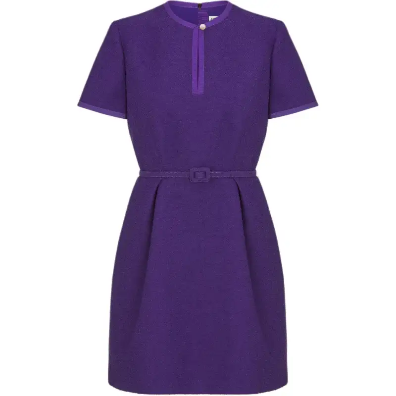 DIOR FW24 Short Sleeved Dress Women's Purple