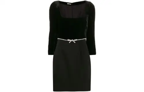Miu Miu bow-detail velvet dress